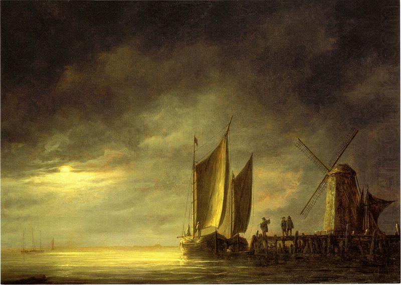 Fishing boats by moonlight., Aelbert Cuyp